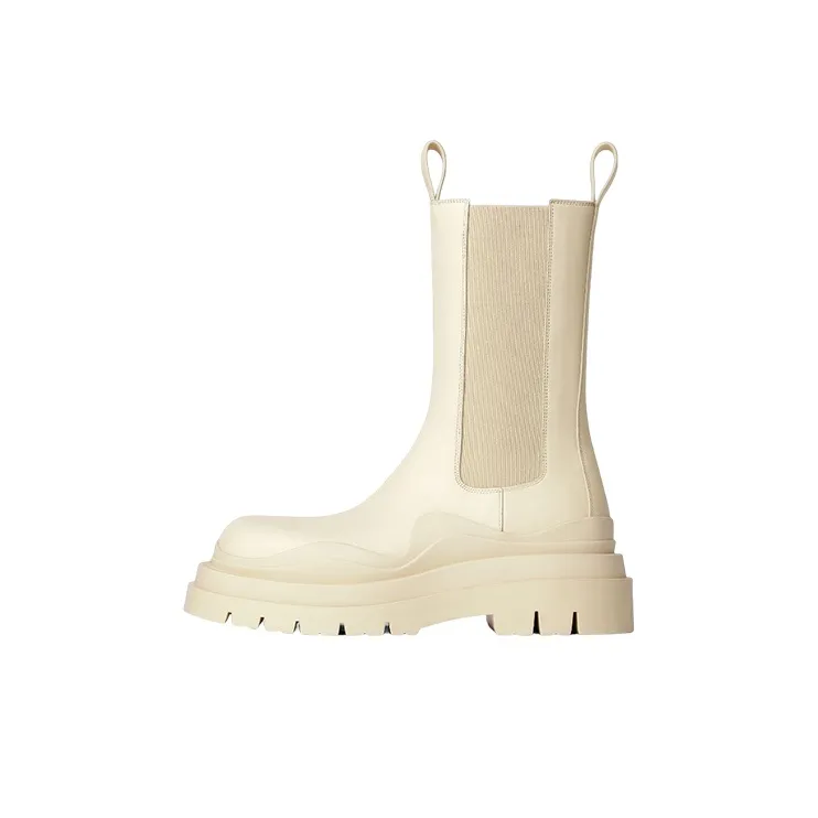 Bottega Veneta Tire Short Chelsea Boots 5.5cm Men's Beige