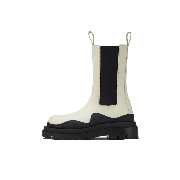 Bottega Veneta Tire Chelsea Crew Chelsea Boots 5.5cm Women's White