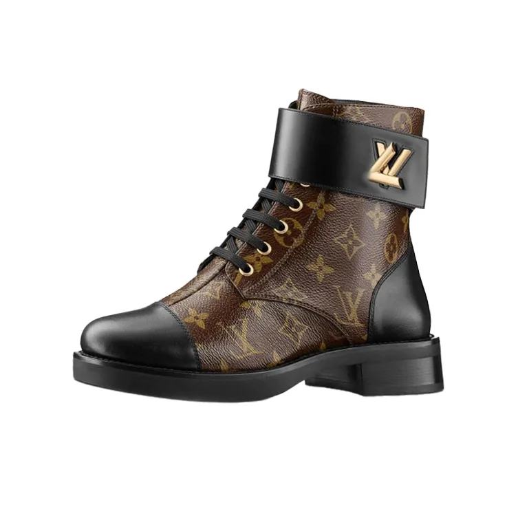 LOUIS VUITTON Lv Wonderland Monogram Canvas Martin Boots Brown Women's