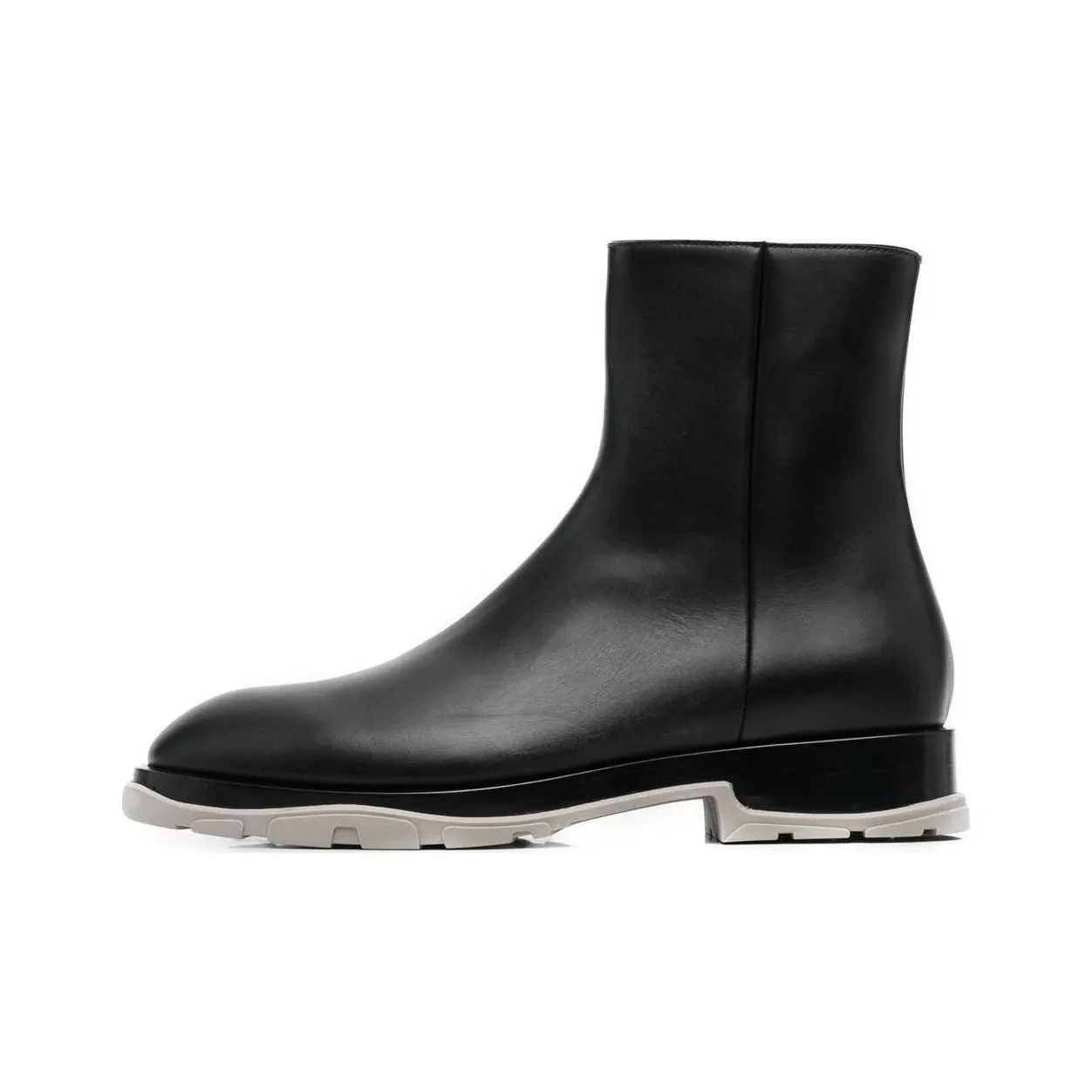 Alexander McQueen Half Leather Boot Black Grey
