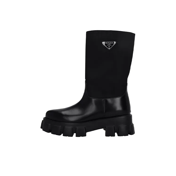 PRADA Monolith Ankle Boots Women's Black