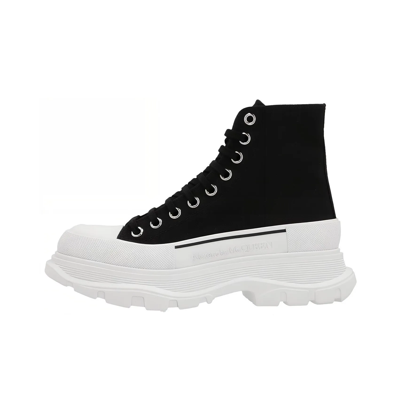 Alexander McQueen Tread Slick Lace Up Boot 'Black White' Women's