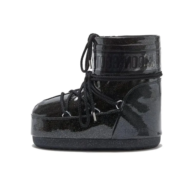 Moon Boot Icon Low Glitter Lace Up Boots