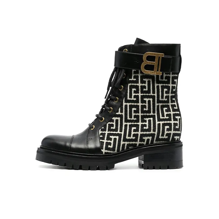 BALMAIN Martin Boots Women's Black/White