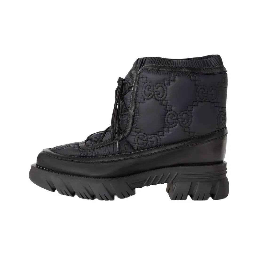 GUCCI Gg Lace Up Ankle Boot Black