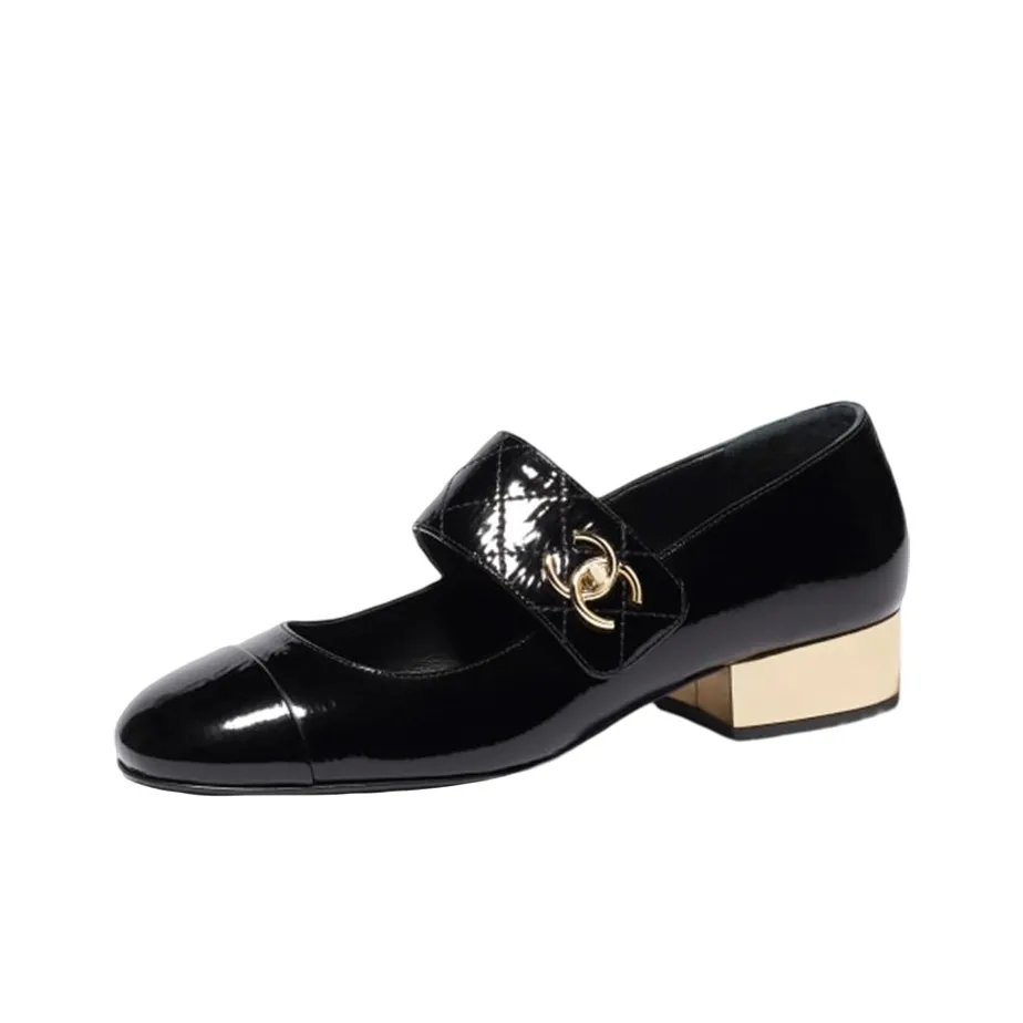 CHANEL Block Deauville Mary Jane Shoes Women's Black
