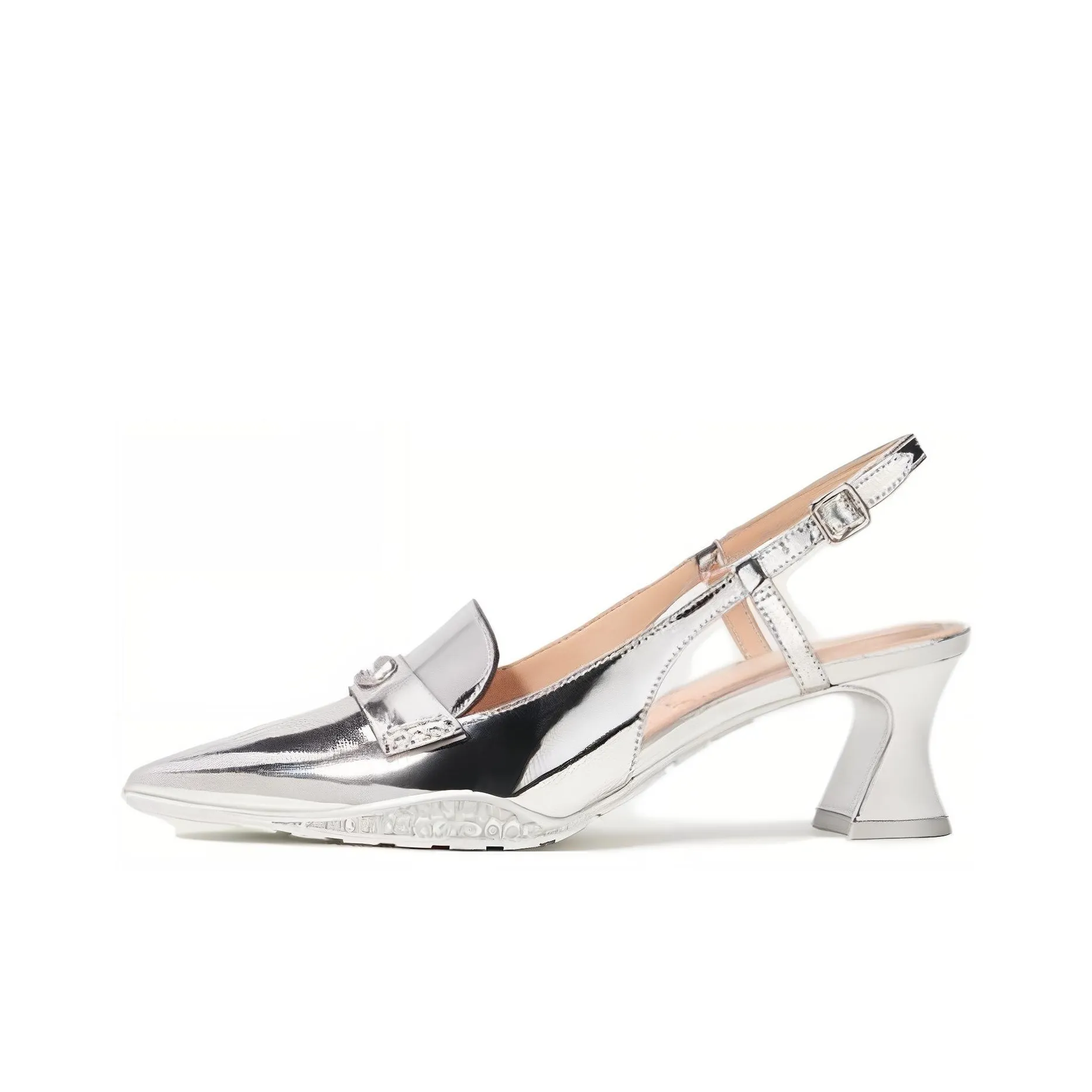 COACH Hybrid Block Heel High Heels 5.5cm Women's Silver