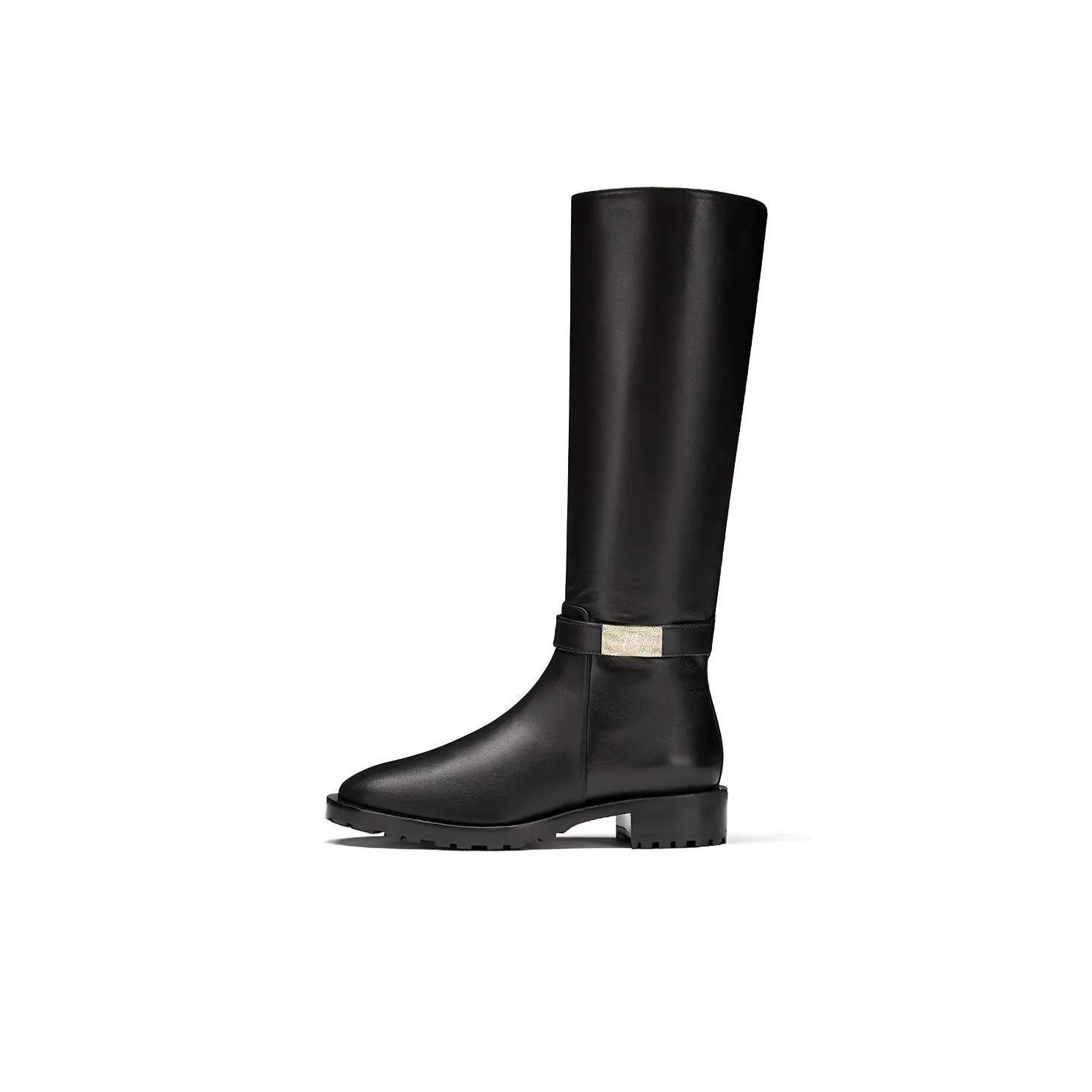 Stuart Weitzman/SW Buckle Lug Boot Knee high Boots Women's Black