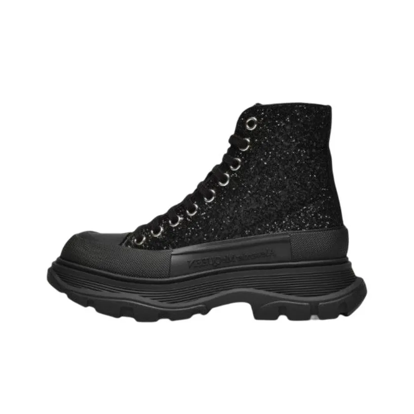 Alexander McQueen Tread Slick Glitter High Top 'Black' Women's