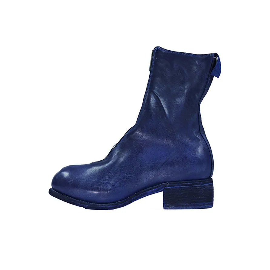 GUIDI Front-zip Round-toe Boots