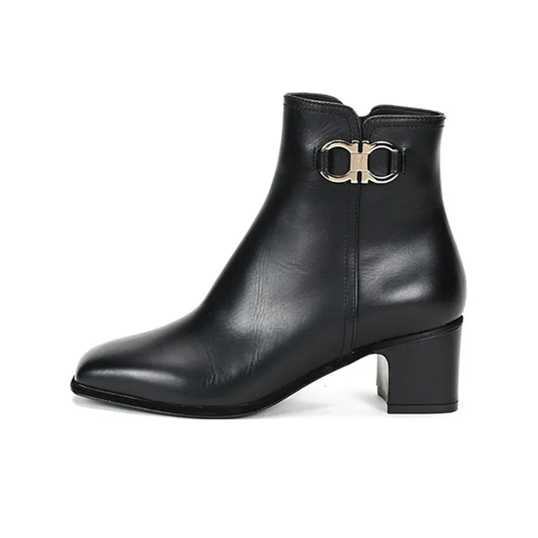 FERRAGAMO GANCINI Ankle Boots Women's Black