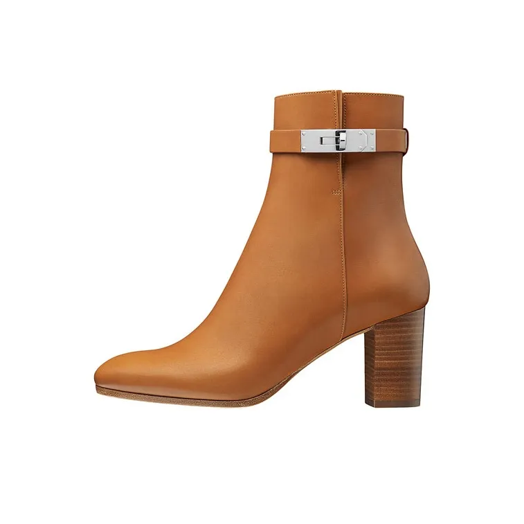 HERMES Saint Germain Ankle Boots 7cm Women
s Dark Brown