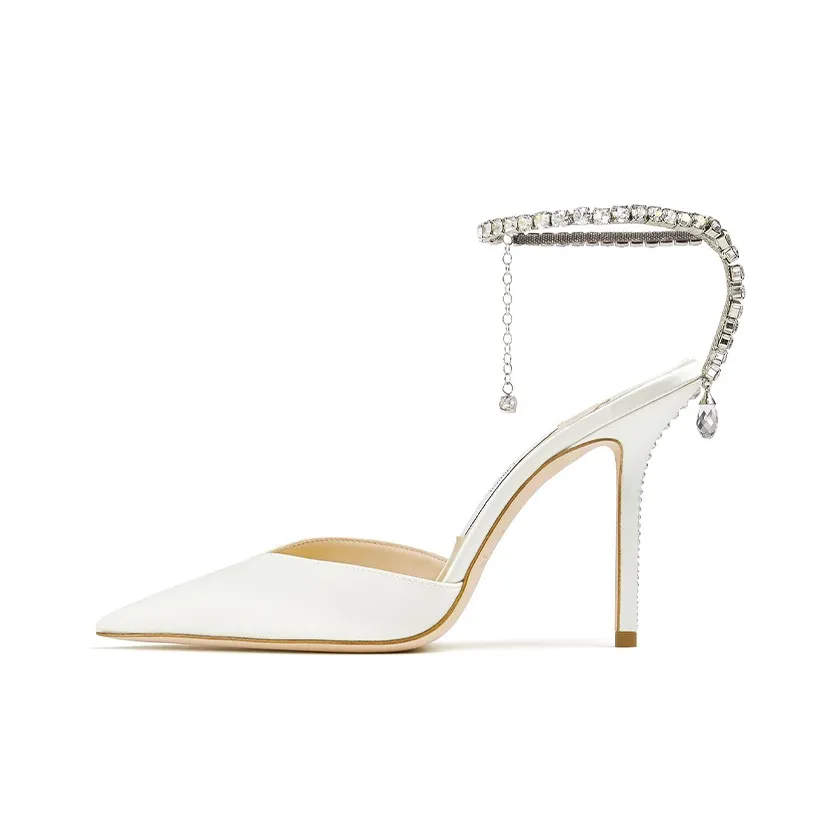 Jimmy Choo Saeda 100mm Crystal anklet Pumps