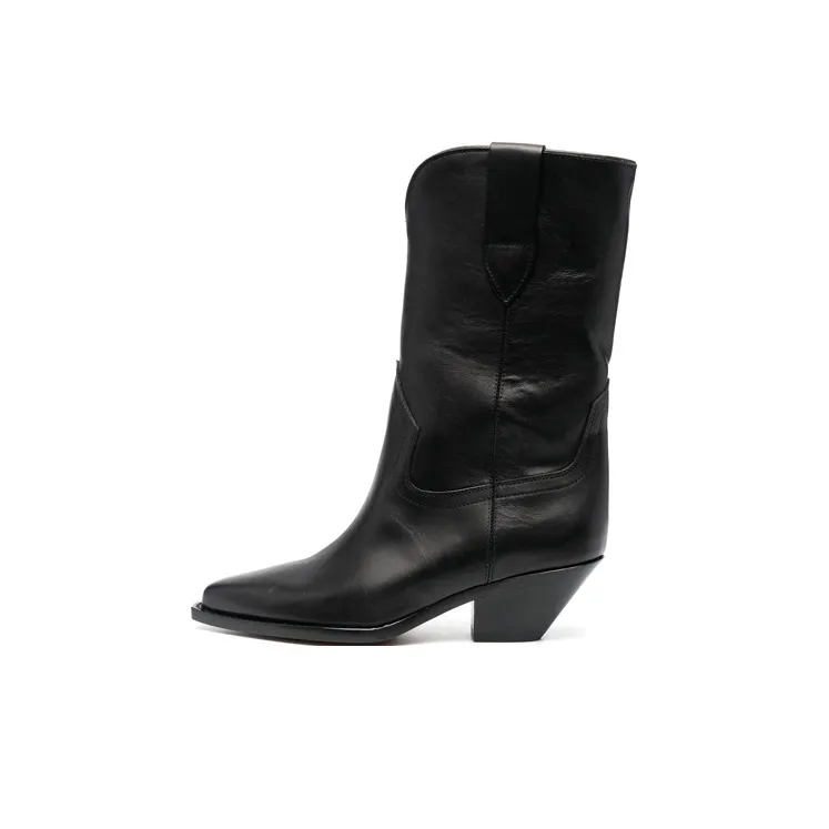 ISABEL MARANT Stud-embellished Leather Cowboy Boots