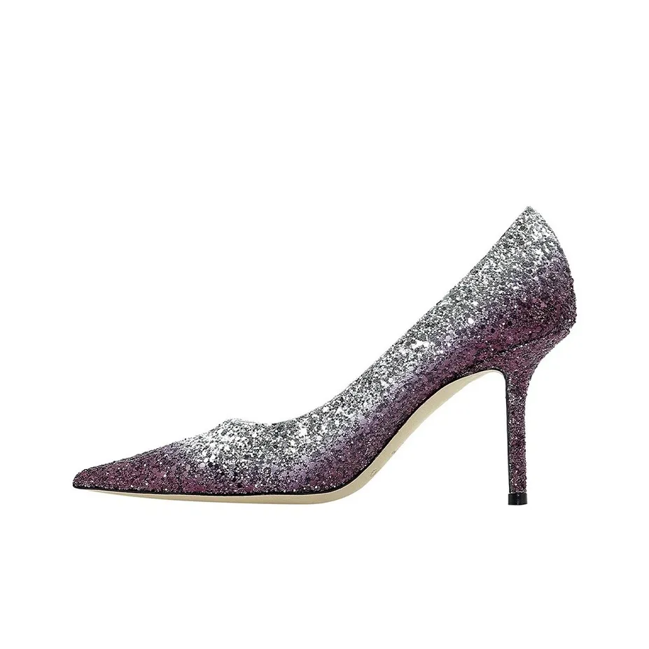 Jimmy Choo LOVE Slim Heel High Heels 8.5cm Women's Silver Purple Gradient