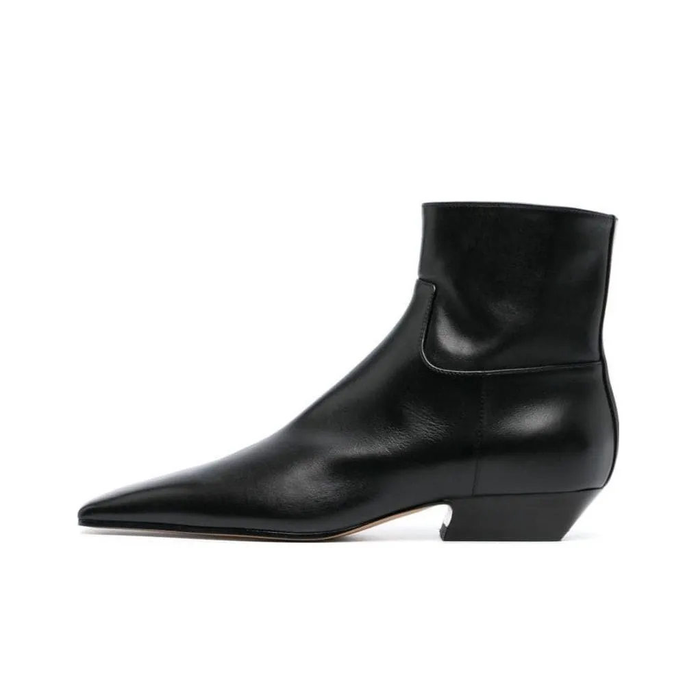 KHAITE The Marfa Leather Ankle Boots Women's