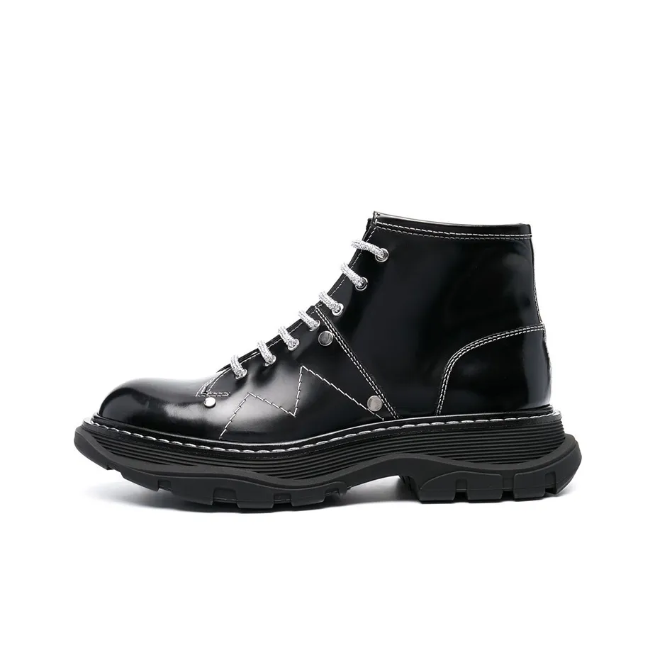 Alexander McQueen Tread Lace up Chaleco boots 'Black White' Women's