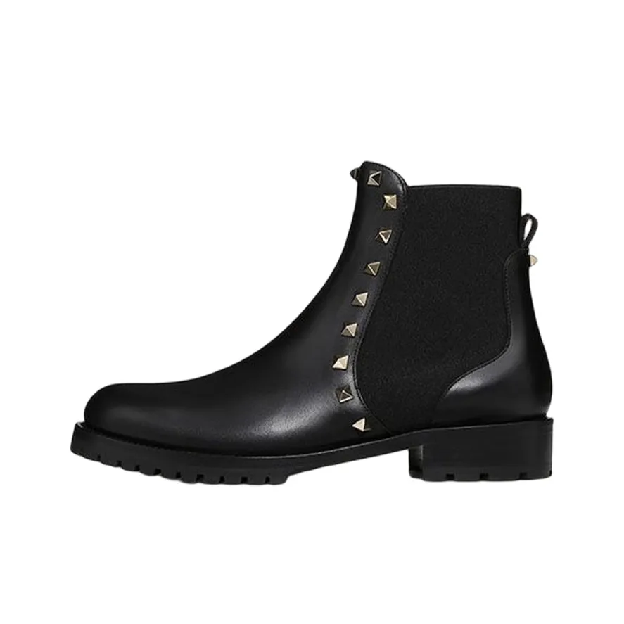 Valentino Rockstud Ankle Boots Black Women's