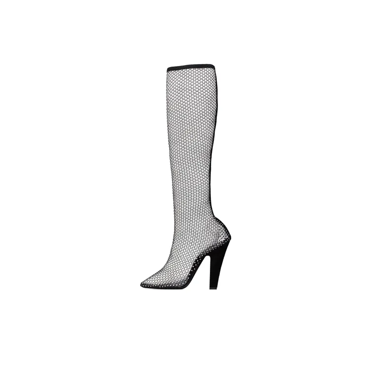 SAINT LAURENT Koller Crystal Net 110mm Boots