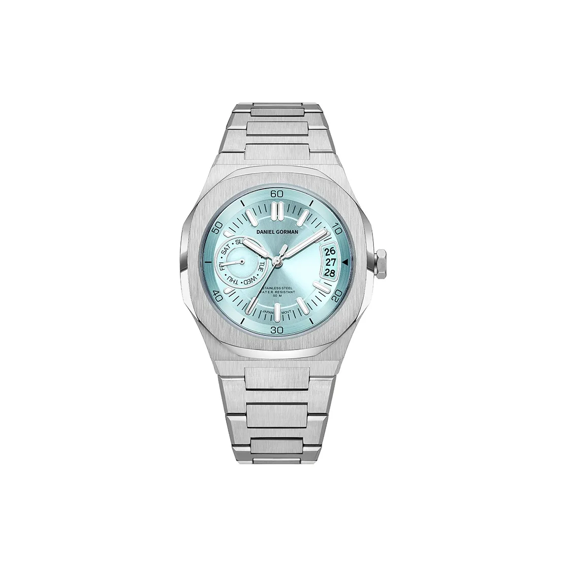 DANIEL GORMAN Daniel Golman Watch Кварцевый механизм Нержавеющая сталь Ремешок Часы Мужские Часы Синий циферблат