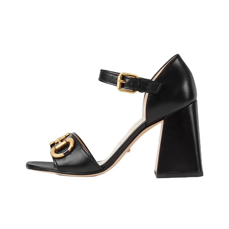 GUCCI Horsebit Block heel Sandals