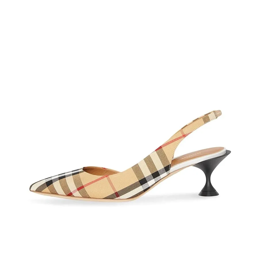Burberry D'orsay Irregular Heel High Heels Women's Brown