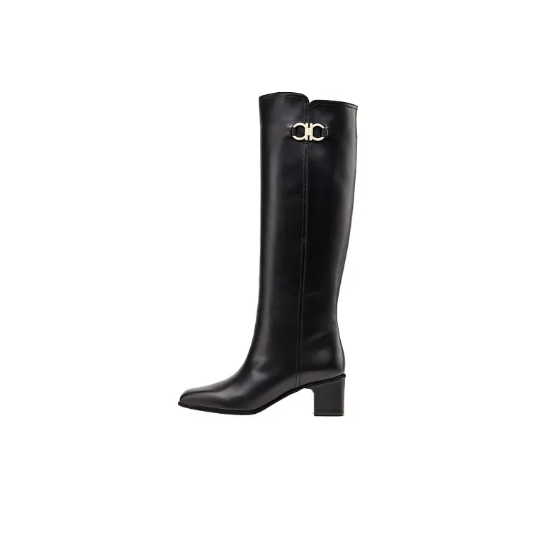 FERRAGAMO GANCINI Knee high Boots Women's Black