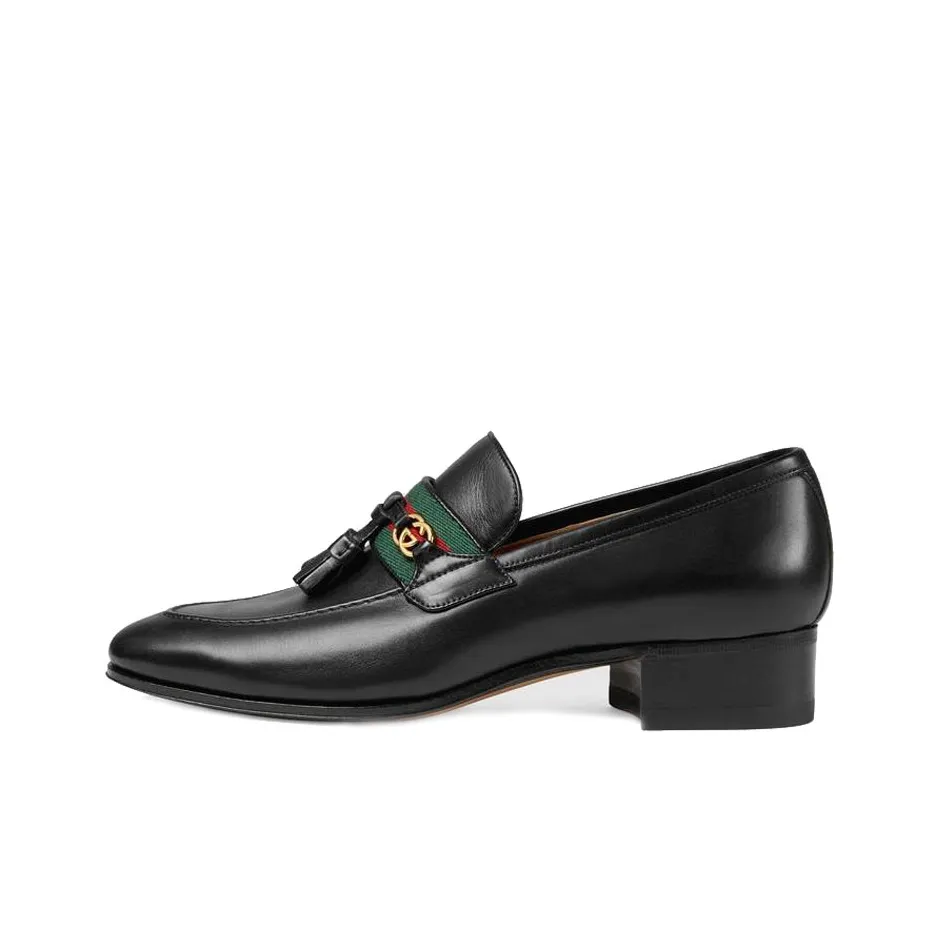 GUCCI Web Interlocking G Loafers