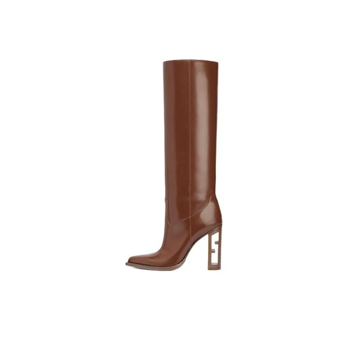 FENDI Cut Knee-High heritage Boots 11cm Women's Brown