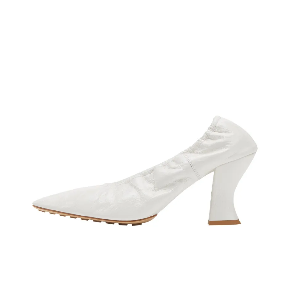 Bottega Veneta Almond Irregular Heel High Heels 7.5cm Women's Optical Fibers White