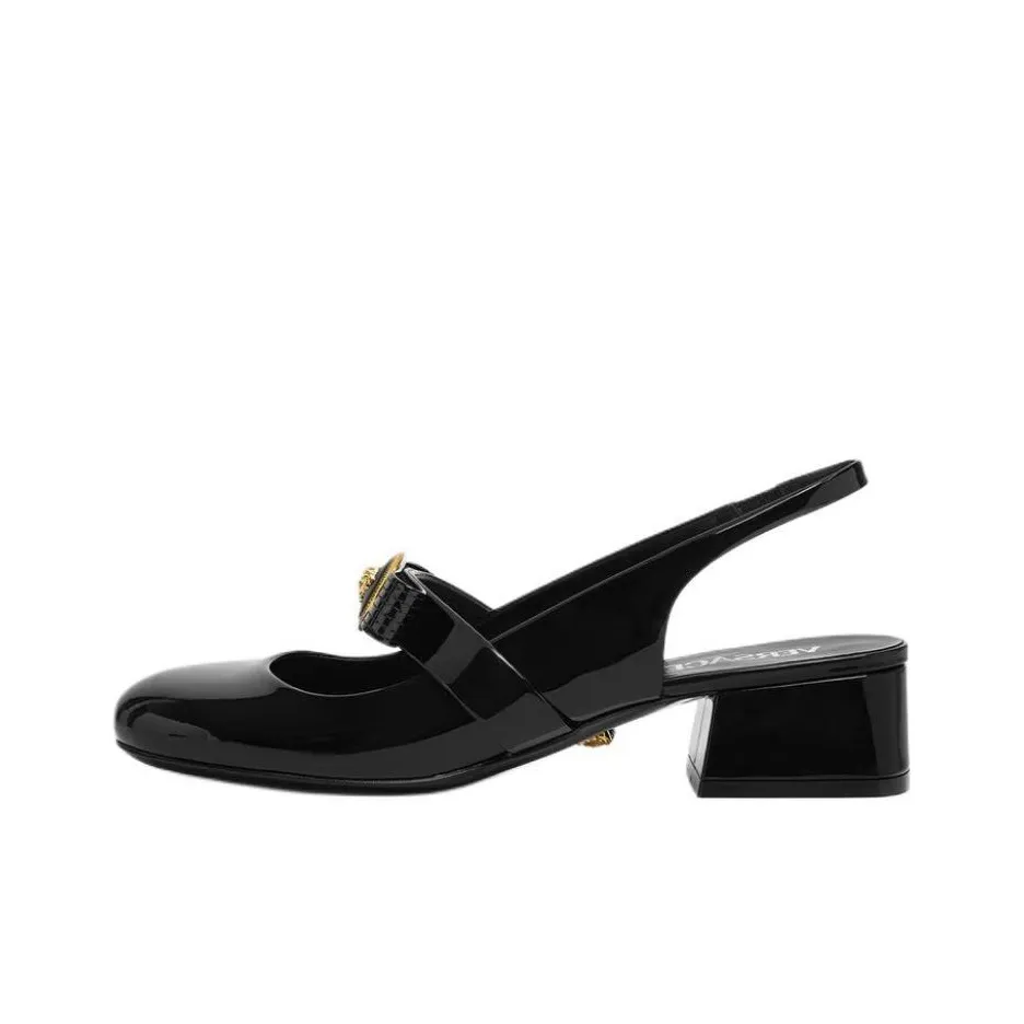 FANSIZHE Gianni Chunky Heel High Heels 3.5cm Women's Black