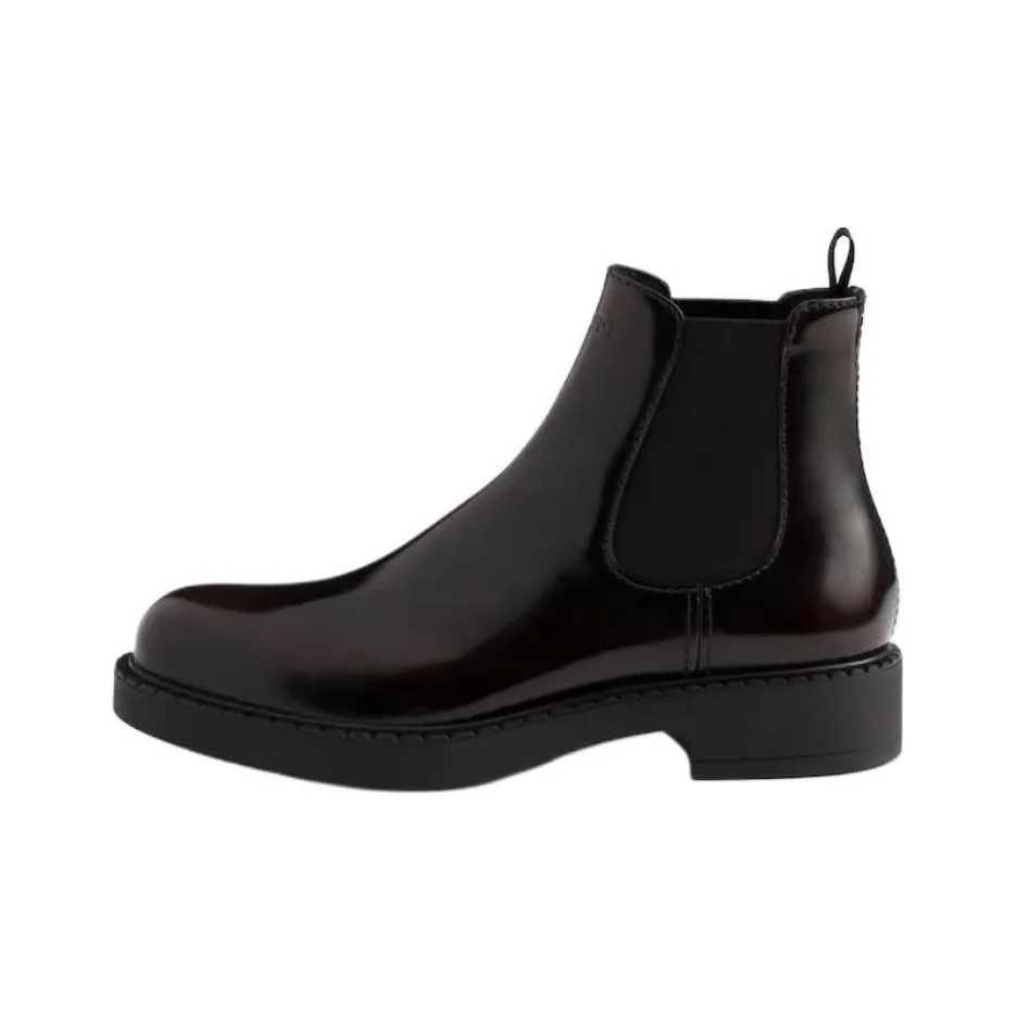 PRADA Short Chelsea Boots 4cm Men's Brown