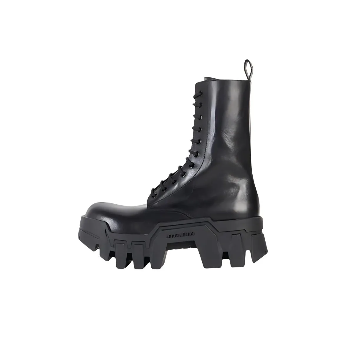 Balenciaga Bulldozer Lace Up Boot 'Black Vegetal Calfskin' Women's