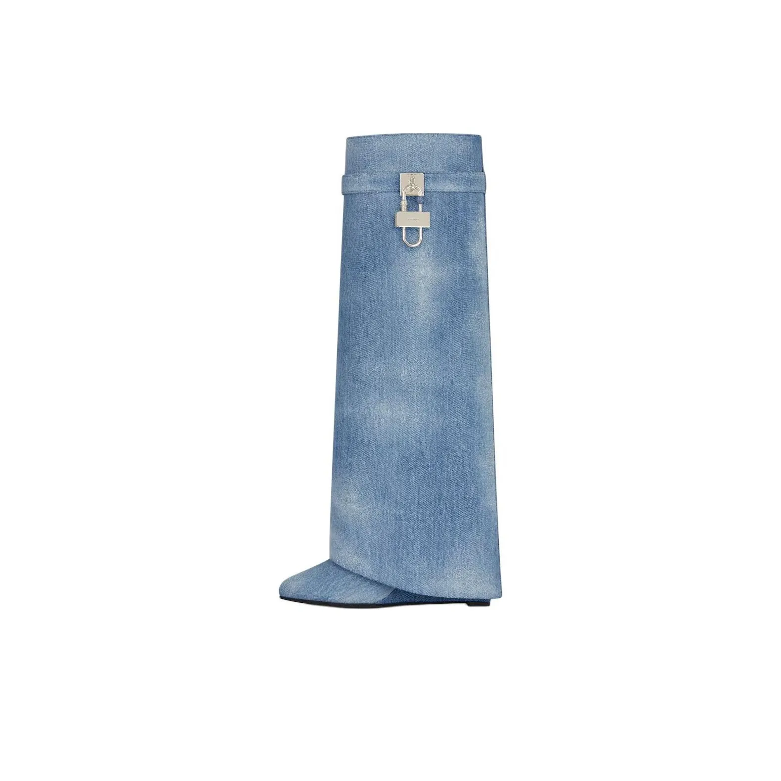 givenchy amp Shark Lock Knee high Boots 8.9cm Women's Blue
