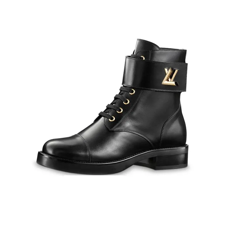 LOUIS VUITTON Lv Wonderland Small Cowhide Martin Boots Black Women's