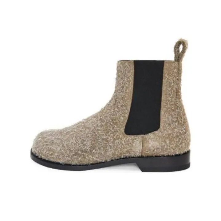 LOEWE Textured Round-toe Boots