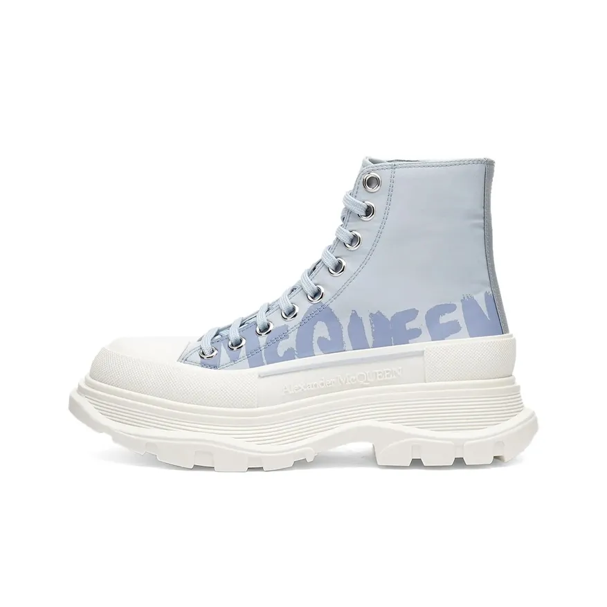 Alexander McQueen Tread Slick Короткий Martin Boot 5,5 см Женский Светло-синий