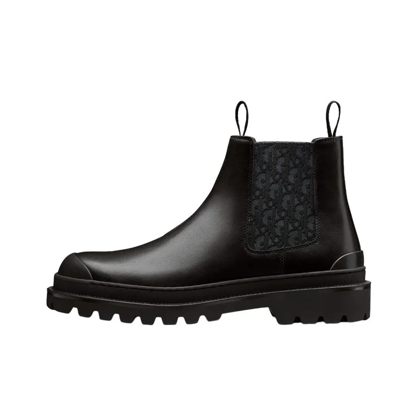 DIOR Explorer Chelsea Boot Black Black DIOR Oblique Motif