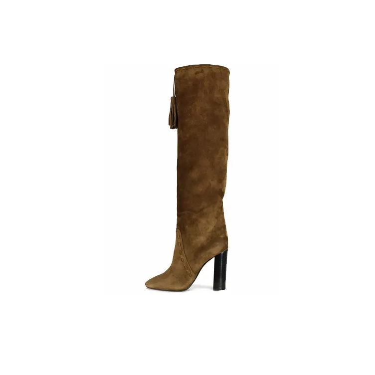 SAINT LAURENT Knee high Boots 10.5cm Women's Brown