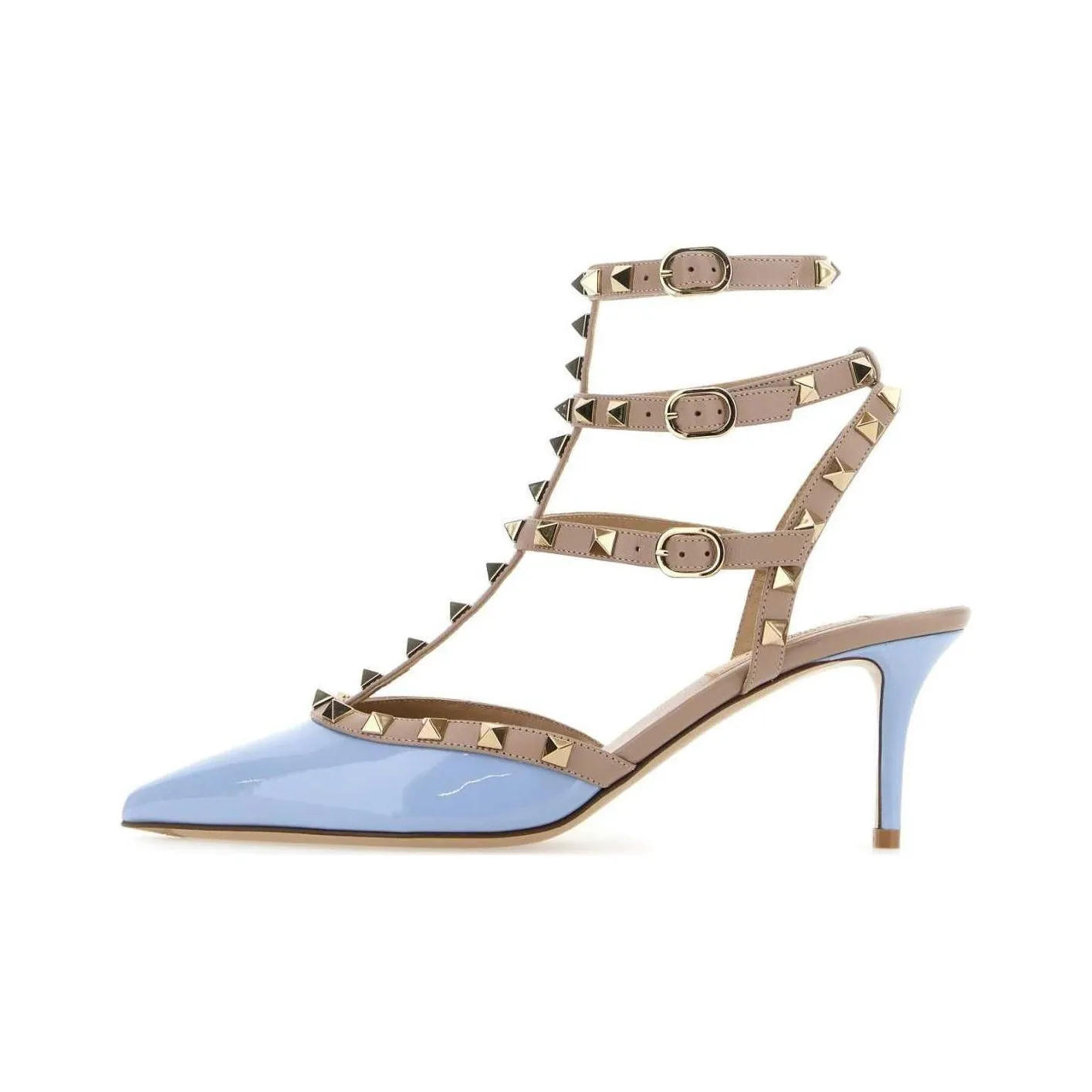 Valentino Garavani Rockstud Ankle-Strap Pointed Toe Pumps