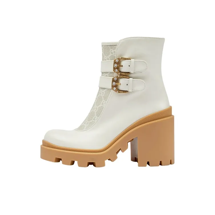 GUCCI GG Canvas Ankle Boots Women's