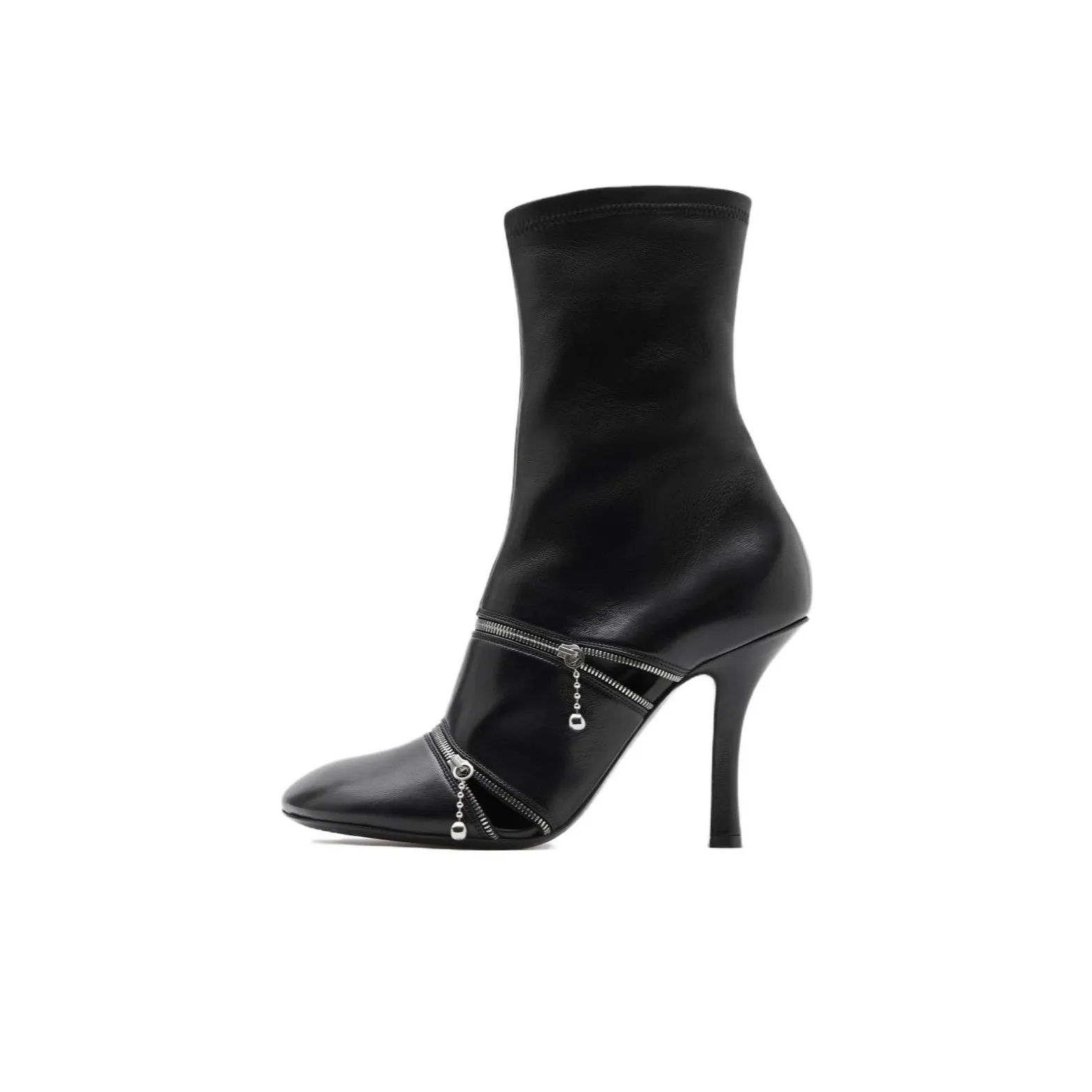 Burberry Peep Leather Ankle Boots