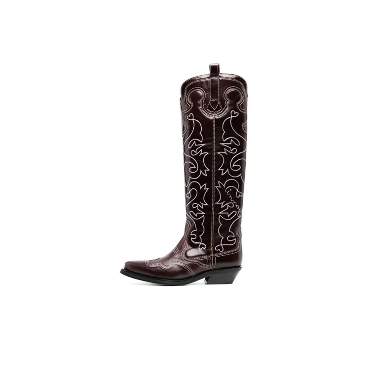 GANNI 40mm Knee-high Western Boots