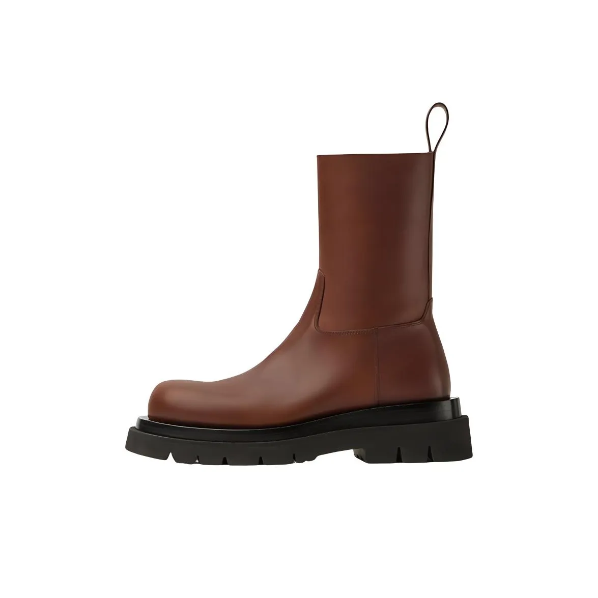 Bottega Veneta Lug Ankle Boots Men's Deep Chestnut