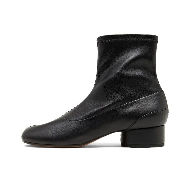 Maison Margiela Tabi Faux Leather Sock Ankle Boots Women's Black