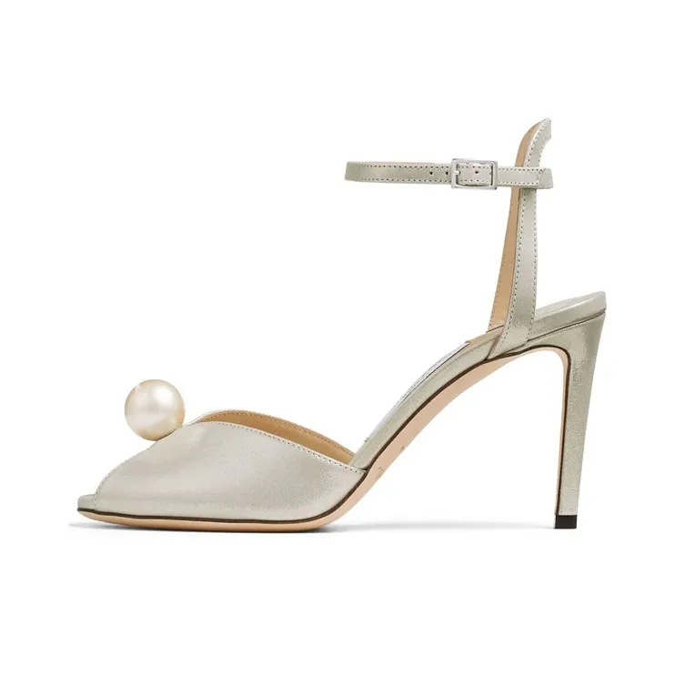 Jimmy Choo Sacora Slim Heel One Strap PUMA sandals Women's Champagne