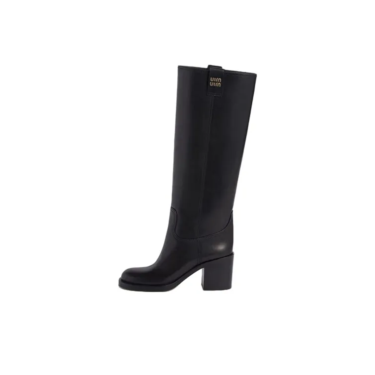 MIU MIU Knee high Boots 7.5cm Women's Black