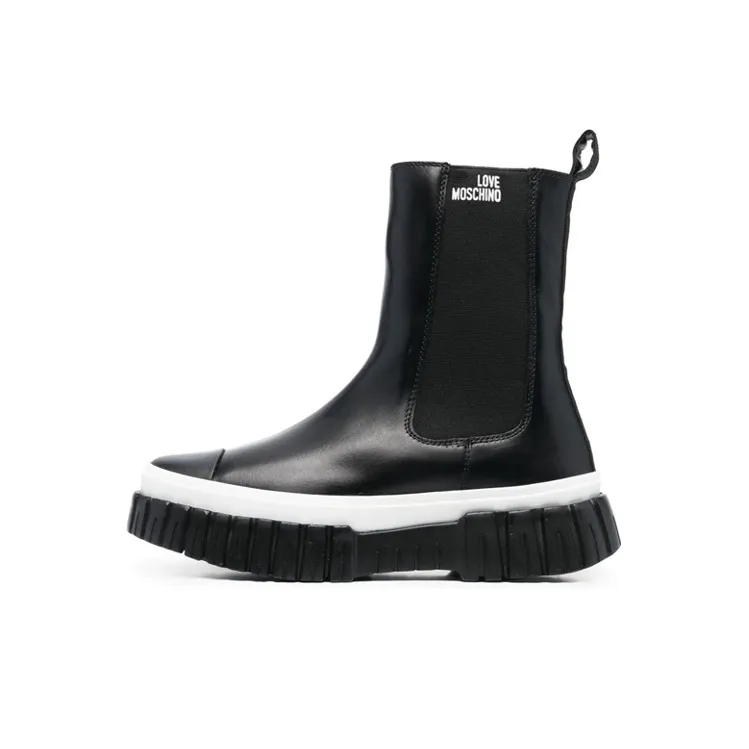 LOVE MOSCHINO Logo-print Chelsea Boots
