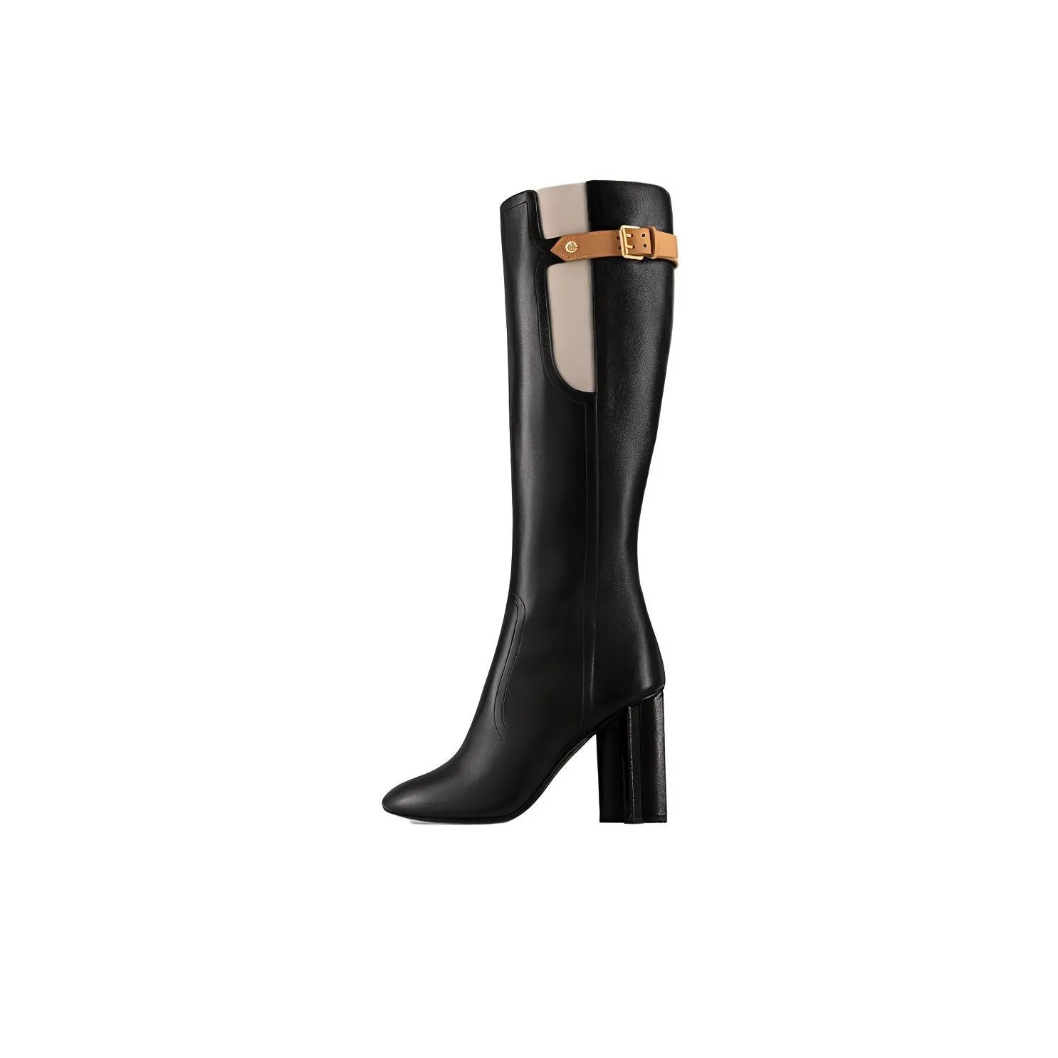 LOUIS VUITTON Silhouette Knee high Boots Women's Black