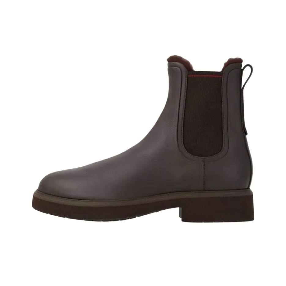 FERRAGAMO Short Chelsea Boots Men's Brown
